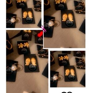 Forever 21 Gold and White Drop Earrings